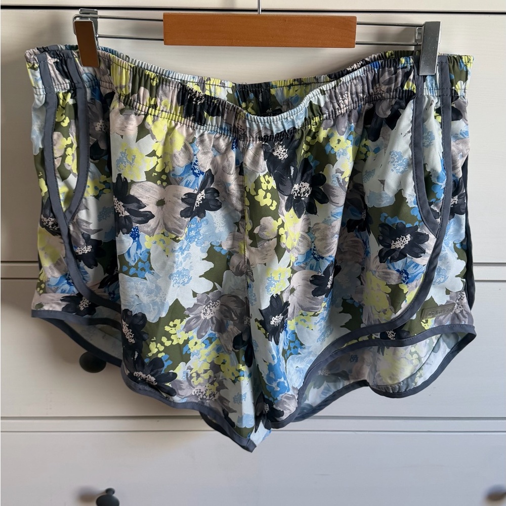 Calvin Klein Floral Athletic Lounge Shorts in Blue, Gray & Lime